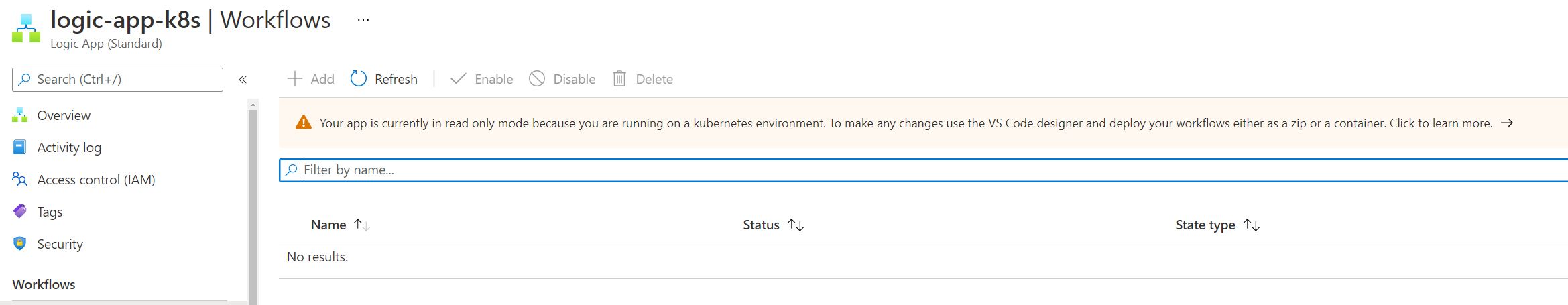 Screenshot showing the Logic App Docker / Zip Deployment Requirements on Arc-Enabled Kubernetes Cluster through Azure Portal