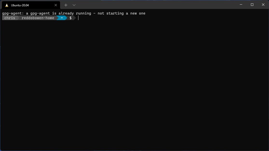 Environment setup after removing the echo 'Checkpoint' statements, relaunching the Windows Terminal to give the final result with ohmyposh