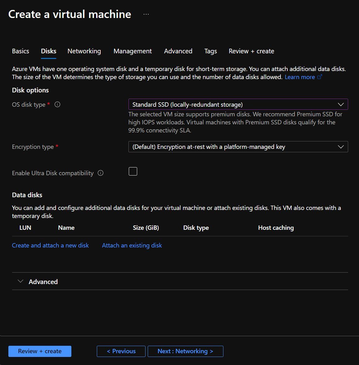Screenshot showing the initial Virtual Machine creation blade in the Azure Portal Screenshot showing the initial Virtual Machine creation blade in the Azure Portal