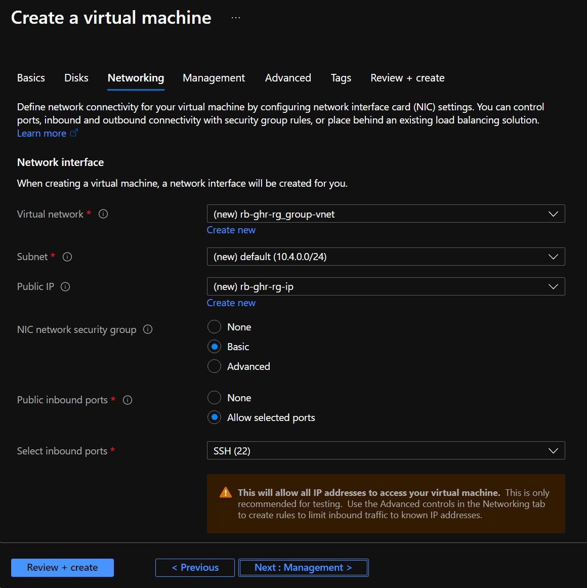 Screenshot showing the initial Virtual Machine creation blade in the Azure Portal Screenshot showing the initial Virtual Machine creation blade in the Azure Portal