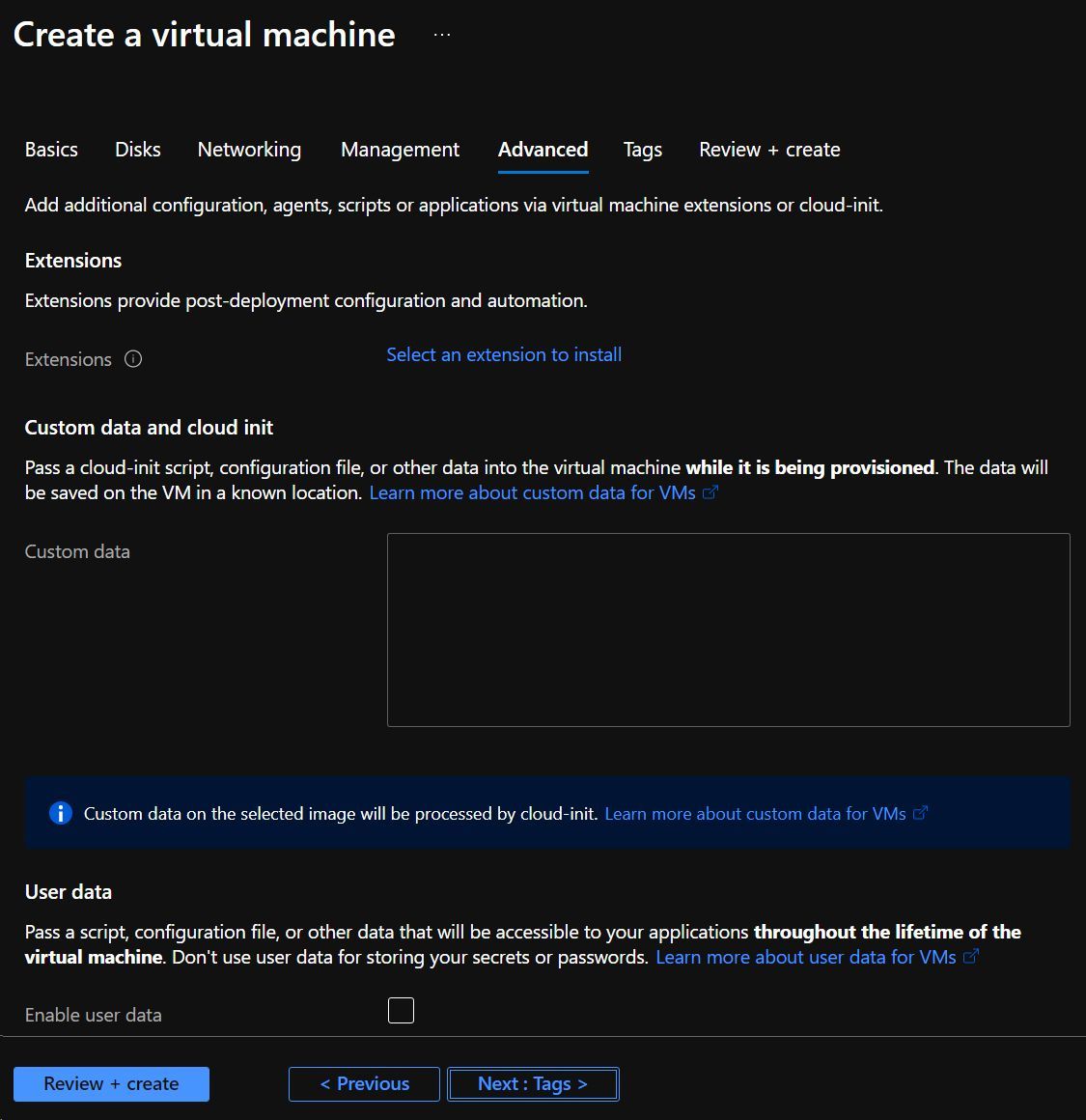 Screenshot showing the initial Virtual Machine creation blade in the Azure Portal Screenshot showing the initial Virtual Machine creation blade in the Azure Portal