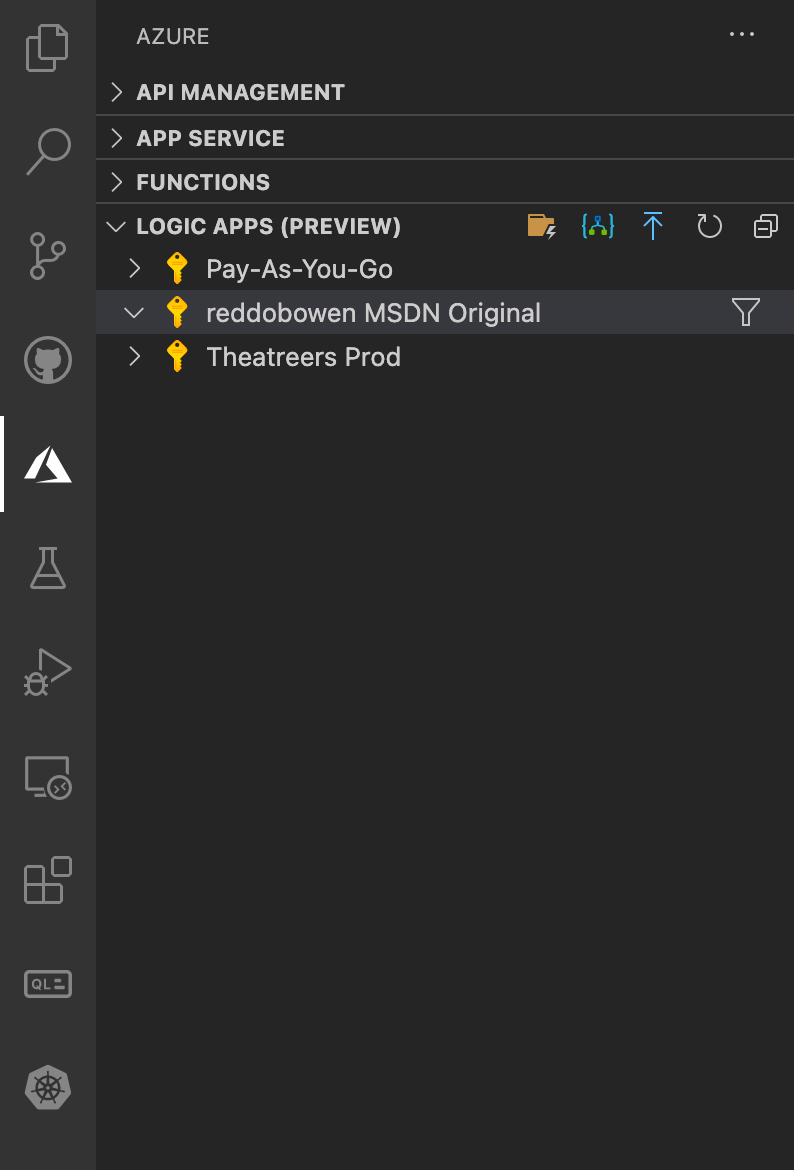 Select an Azure Account in Visual Studio Code