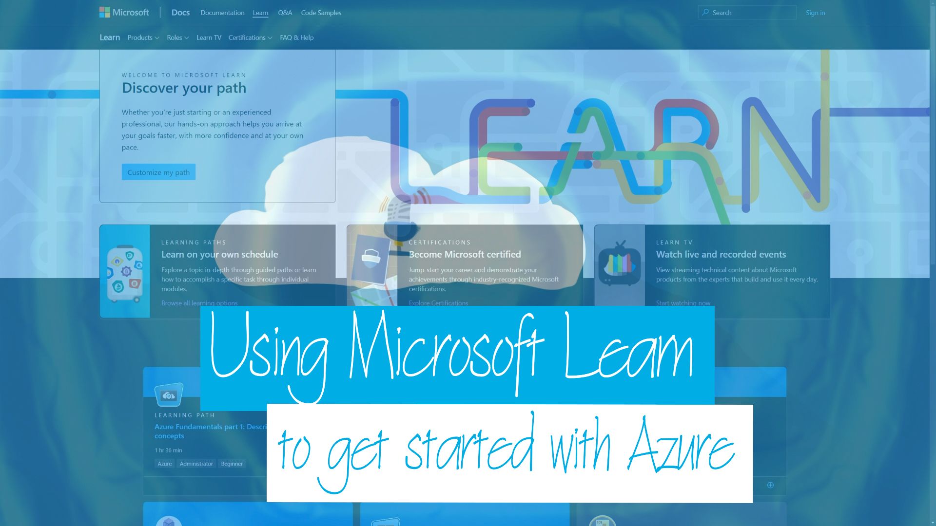 Cloud Drops - Using Microsoft Learn to get started with Azure